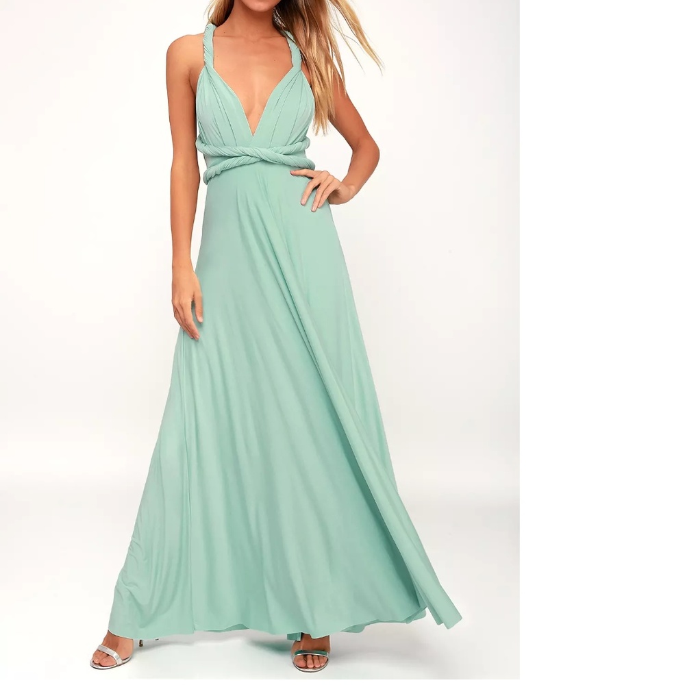 New Lulu's Light Sage Convertible Dress Small